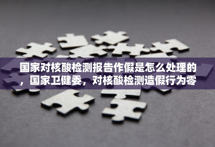 国家对核酸检测报告作假是怎么处理的，国家卫健委，对核酸检测造假行为零容忍，发现一起查处一起